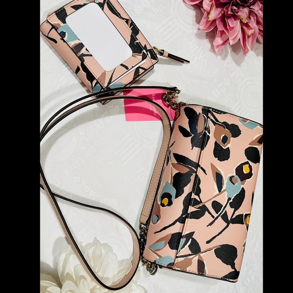 kate spade ♠️ cameron paper rose 🌹 bag & wallet - Picture 4 of 16